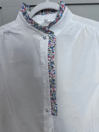 Bramham Blouse with Floral Ruffle Detail - Off White/Floral