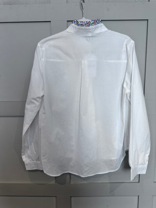 Bramham Blouse with Floral Ruffle Detail - Off White/Floral