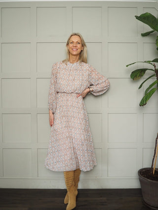 Zendaya Dress with Elasticated Waist and Pleated Skirt - Black, Camel, Green