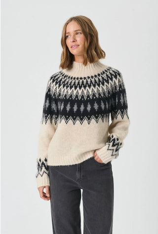 Venia Fair Isle Jumper by Part Two - Black/Ecru