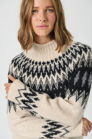 Venia Fair Isle Jumper by Part Two - Black/Ecru