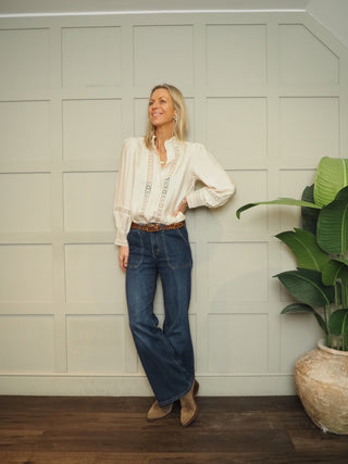 Belle Long Sleeve, Ruffle Collar Blouse, Best Seller - 9 Colours