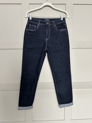 Josie Mid Rise Jeans with Stretch - Dark Denim