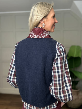 Loui Cotton Scarf by Part Two - Burgundy/Off White