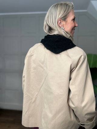 Mel Triangle Scarf - Black, Chocolate Stripe, Winter White Stripe