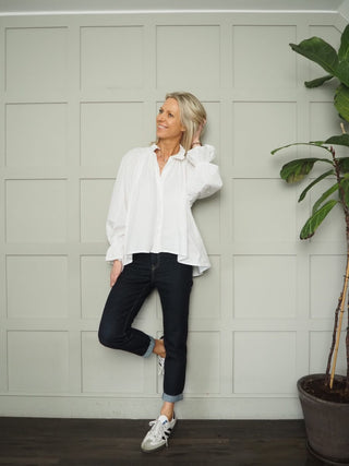 Josie Mid Rise Jeans with Stretch - Dark Denim