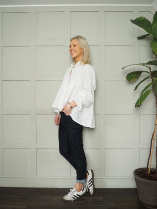 Josie Mid Rise Jeans with Stretch - Dark Denim