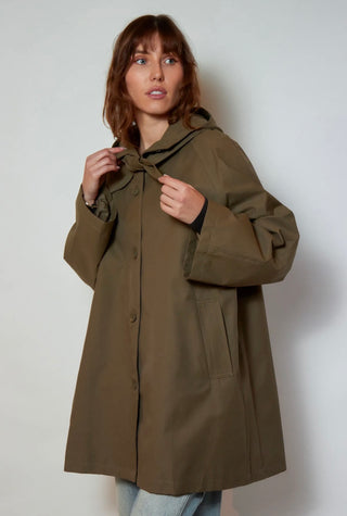 Elizabeth Jacket with Scarf Detail - Grey, Khaki