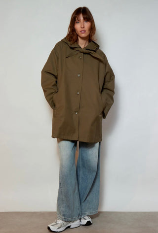 Elizabeth Jacket with Scarf Detail - Grey, Khaki