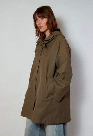 Elizabeth Jacket with Scarf Detail - Grey, Khaki
