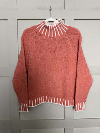 Una Turtle Neck with Contrasting Blanket Stitch Jumper, Best Seller - 17 Colours