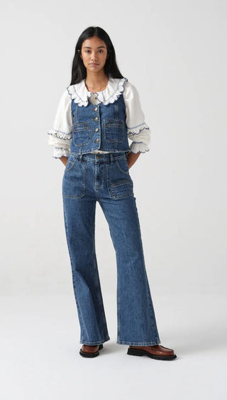 Bea Organic Cotton Slim Fit Waistcoat with Front Pocket Detail, by Seventy Mochi - Voyager Vintage