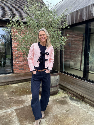 Emma Reversible Jacket - Blue with Orange Stripe Reverse, Navy Velvet