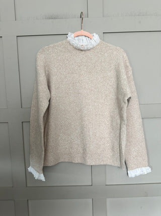 Morston Jumper with Ruffle Details - Oatmeal