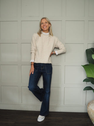 Morston Jumper with Ruffle Details - Oatmeal