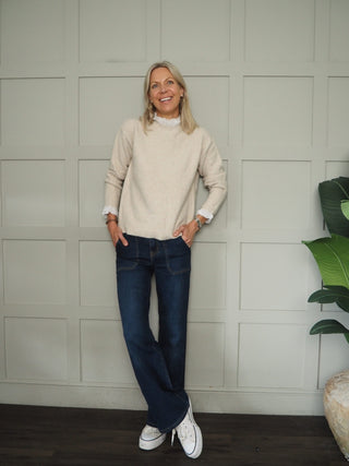 Morston Jumper with Ruffle Details - Oatmeal