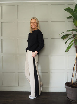 Yoruba Wide Leg Trousers with Side Stripe and Elasticated Waist - 5 Colours