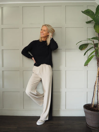 Yoruba Wide Leg Trousers with Side Stripe and Elasticated Waist - 5 Colours