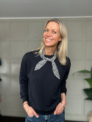 Kenny Sweatshirt with Checked Scarf - Navy Blue