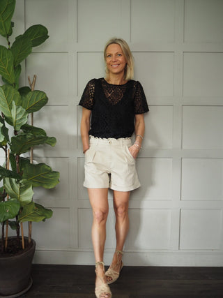 Antonie Crochet Top - Black
