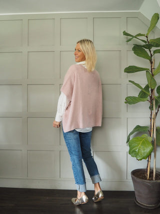 Keitetta Short Sleeve Tank Top Jumper - Bubblegum Pink, Pale Pink, Navy Blue and Oatmeal