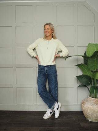 Joey Button Front Jumper - 10 Colours