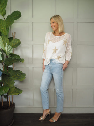 Pally Mid/High Rise Jeans with Raw Hem - Light Blue