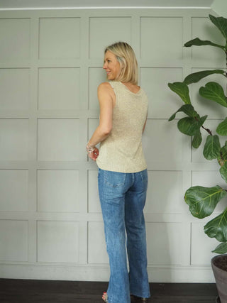 Pongo Long Length, Raw Hem Denim Jeans with Side and Back Pockets - Mid Blue