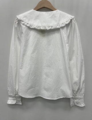 Philippa Blouse with Peter Pan Collar - Green Check, Off White