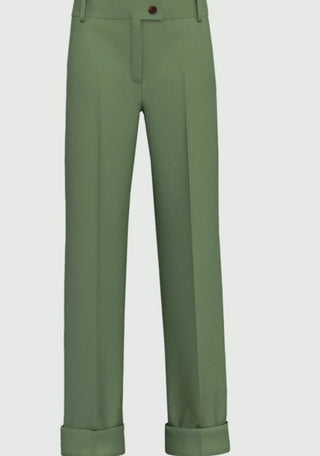 Ely Straight Leg Trousers by Emme - Green