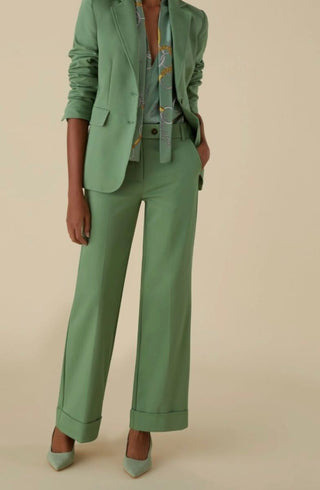 Ely Straight Leg Trousers by Emme - Green