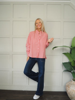 Carron Blouse with Ruffle Collar by Luella - Red/White Gingham