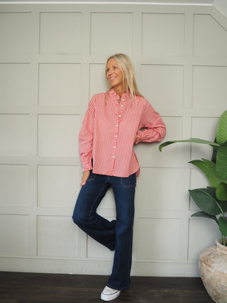 Carron Blouse with Ruffle Collar by Luella - Red/White Gingham