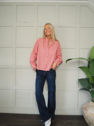 Carron Blouse with Ruffle Collar by Luella - Red/White Gingham