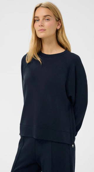 Zola Super Soft Sweatshirt with Side Zips by Part Two - Dark Navy