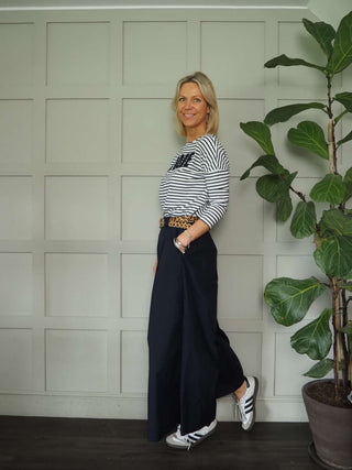Digger Wide Leg Culotte Trousers with Pleating Details &amp; Pockets - 5 Colours