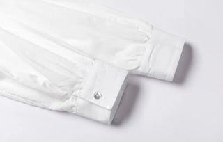 Holly Blouse with Ruffle Detail with Embroidered Trim  and Ruffle Collar - White/Red