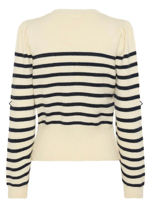 Olena Stripe Jumper by Saint Tropez - Dark Navy/Ecru