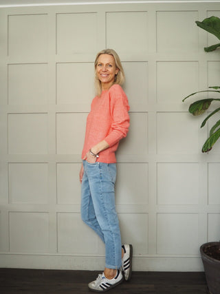 Festina Fine Knit Jumper by Moss Copenhagen - Coral