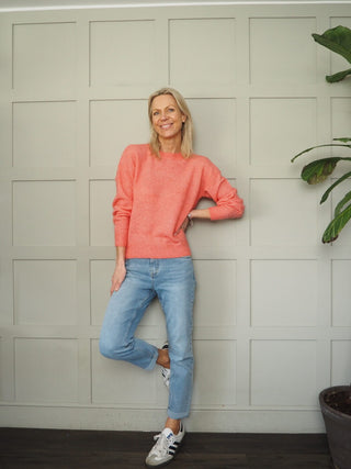 Festina Fine Knit Jumper by Moss Copenhagen - Coral