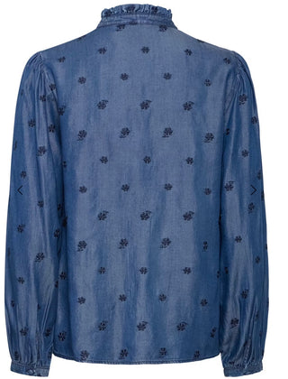 Bykosmo Embroidered Blouse by BYoung - Denim Blue