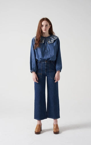 Elodie Slightly Cropped, Wide Leg Jeans by Seventy Mochi - Americana and Voyager Vintage