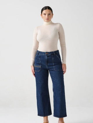 Elodie Slightly Cropped, Wide Leg Jeans by Seventy Mochi - Americana and Voyager Vintage