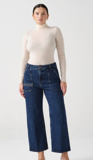 Elodie Slightly Cropped, Wide Leg Jeans by Seventy Mochi - Americana and Voyager Vintage