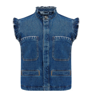 Pablo Waistcoat with Frill Collar by Seventy Mochi, Best Seller - Americana, Black, Ecru, Vintage Red