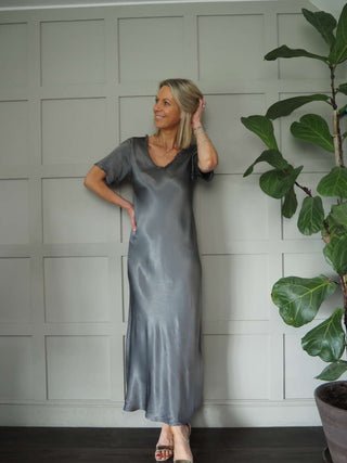 Dubs Silk Mix Super Soft Maxi Dress - Mushroom