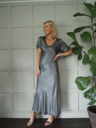 Dubs Silk Mix Super Soft Maxi Dress - Mushroom