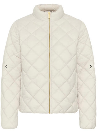 Olia Lightweight Quilted Puffa Jacket by Part Two - Ecru, Sage Green