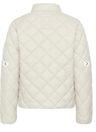 Olia Lightweight Quilted Puffa Jacket by Part Two - Ecru, Sage Green