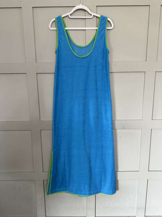 Constantina Maxi Dress by Frnch - Blue with Green Piping